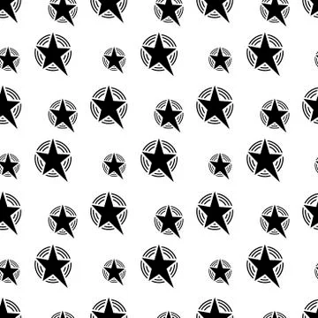 Seamless vector pattern. Stars. Black Stars on white background. Graphics and イラスト素材
