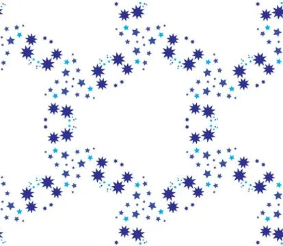Seamless vector pattern with stars geometrical ornament Stock Illustration