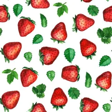 Seamless vector pattern with strawberries Stock Illustration