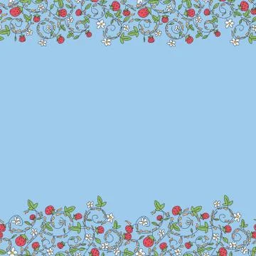 Seamless vector pattern with strawberry, berry Illustrazione stock
