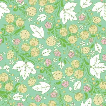 Seamless vector pattern with strawberry, berry Illustrazione stock