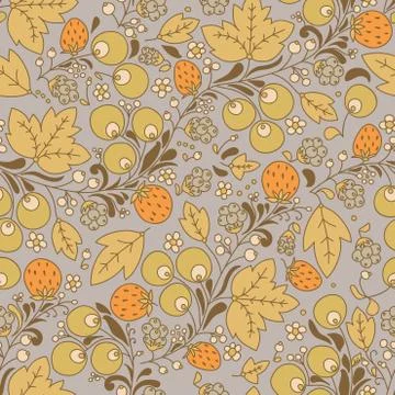 Seamless vector pattern with strawberry, berry Illustrazione stock