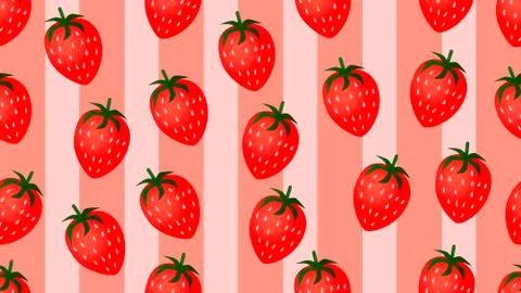 Seamless vector pattern with strawberry. Red fruit seamless vector pattern Illustrazione stock