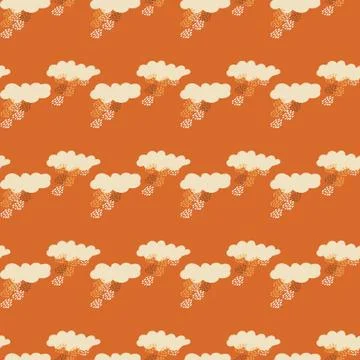 Seamless vector pattern with stripes of raining clouds イラスト素材