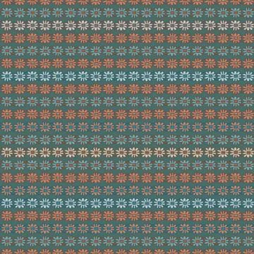 Seamless vector pattern with stripes of small flowers Stock Illustration