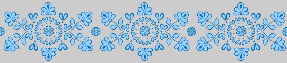 Seamless vector pattern in the style of Gzhel, color gray, white, blue Illustrazione stock