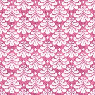 Seamless vector pattern with stylized christmas trees on pink background. Stock Illustration
