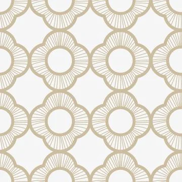 Seamless vector pattern with subtle linear quatrefoils ornament in light colors Stock Illustration