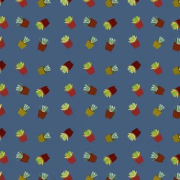 Seamless vector pattern of succulent and cactus. illustration for fabric, tex Stock Illustration