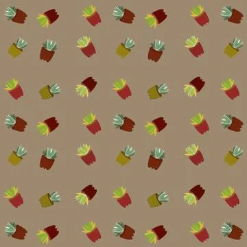 Seamless vector pattern of succulent and cactus. illustration for fabric, tex Stock-Illustration