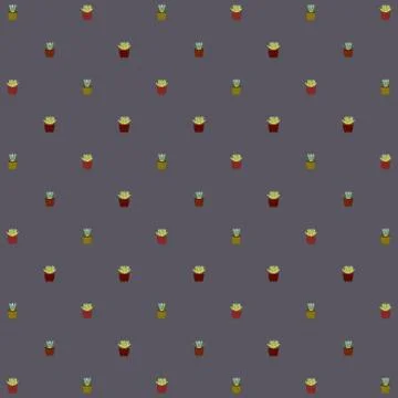 Seamless vector pattern of succulent and cactus. illustration for fabric, tex Stock Illustration