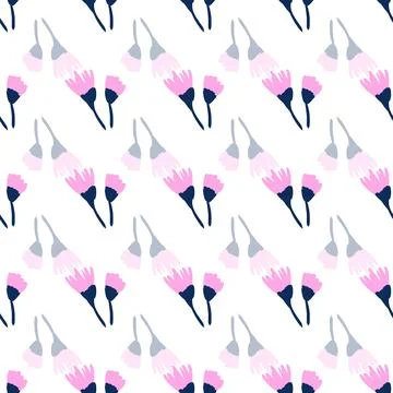 Seamless vector pattern summer flowers Stock Illustration