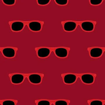 Seamless vector pattern. Sunglasses. Accessory of the hipster. Stock Illustration