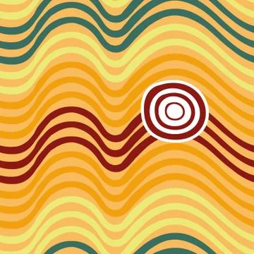 Seamless vector pattern with sunset landscape made of simple lines Illustrazione stock