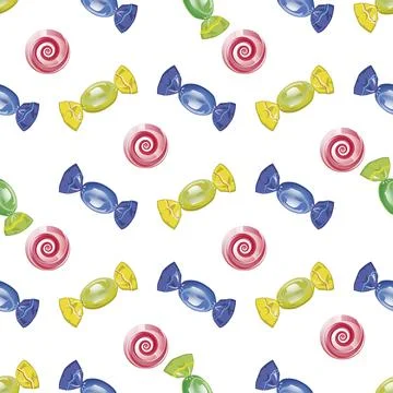 The seamless vector pattern with sweets Stock Illustration