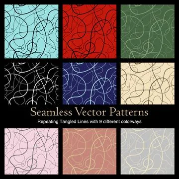 Seamless Vector Pattern Tangled Lines 스톡 일러스트