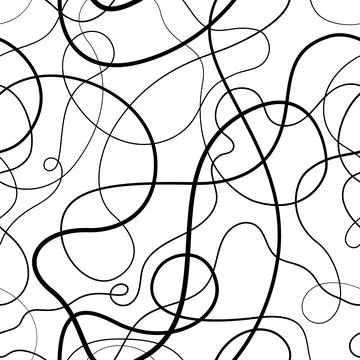 Seamless Vector Pattern Tangled Lines 스톡 일러스트