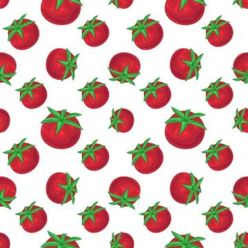 Seamless vector pattern with tasty red tomatoes Illustrazione stock