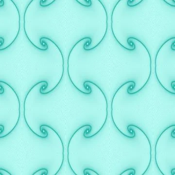 Seamless vector pattern tile with linear spirals balls in green. Illustrazione stock
