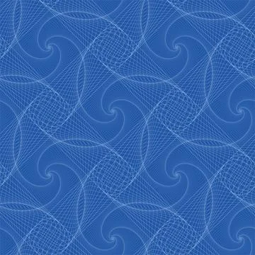 Seamless vector pattern tile with linear spirals balls in blue. Stock-Illustration