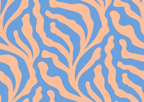 Seamless vector pattern with trailing corals and algae. Trendy peach fuzz Illustrazione stock