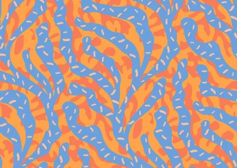 Seamless vector pattern with trailing corals and algae. Trendy peach fuzz Stockillustratie