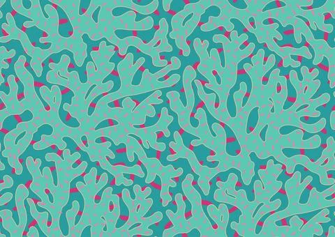Seamless vector pattern with trailing corals and algae. Trendy peach fuzz Stockillustratie