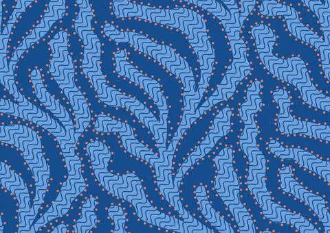 Seamless vector pattern with trailing hatched textured corals and algae. Trendy Stock Illustration