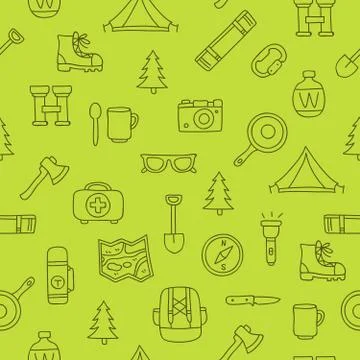 Seamless vector pattern of travel icons 스톡 일러스트