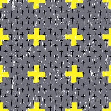 Seamless vector pattern. Trendy background with crosses. Stock Illustration