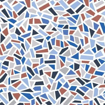 Seamless vector pattern. Trendy clay broken vessel mosaic, tiles. Stock Illustration