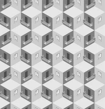 Seamless vector pattern of urban slums, symbolizing city life, street cultu.. Stock Illustration