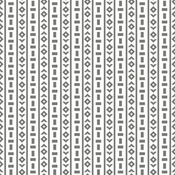 Seamless vector pattern of vertical rows with simple shapes Stock Illustration