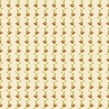 Seamless vector pattern with vertical wavy stripes of flowers Illustrazione stock