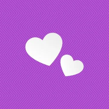 Seamless vector pattern. violet color. Two white hearts. Vector illustration. Stock Illustration