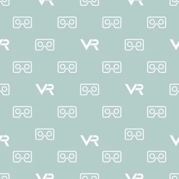 Seamless Vector Pattern With VR Logos Stock Illustration