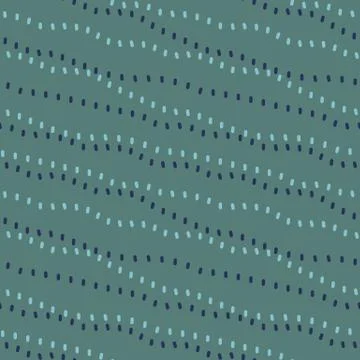 Seamless vector pattern with wacy dotted lines made of small rounded rectangles Stock Illustration