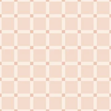 Seamless vector pattern warm pink pastel simple grid repeat, check gingham for Stock Illustration