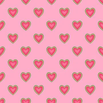 Seamless vector pattern of watermelons. Illustration in cartoon style. Stock Illustration