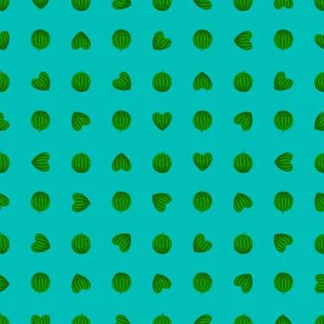 Seamless vector pattern of watermelons. Illustration in cartoon style. 스톡 일러스트