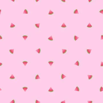 Seamless vector pattern of watermelons. Illustration in cartoon style. Stock Illustration