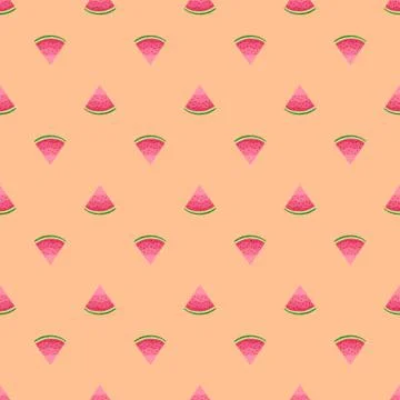 Seamless vector pattern of watermelons. Illustration in cartoon style. Stock Illustration