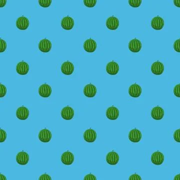 Seamless vector pattern of watermelons. Illustration in cartoon style. 스톡 일러스트
