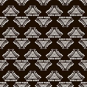 Seamless vector pattern in white floral Art Nouveau style Stock Illustration