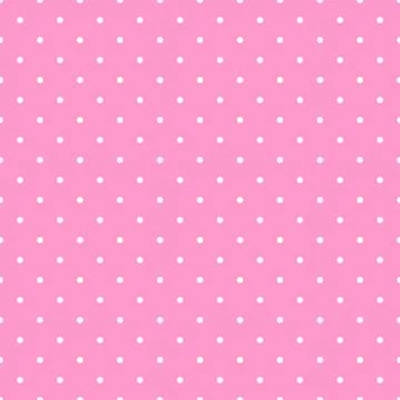 Seamless vector pattern with white polka dots on pastel pink background Stock Illustration