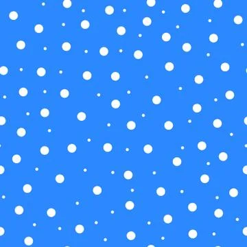 Seamless vector pattern. White small and large circles on a blue background. Illustrazione stock