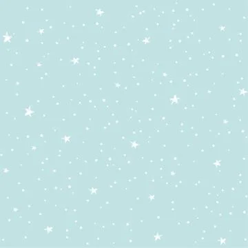 Seamless vector pattern. White stars and dots on a blue background. Background Illustrazione stock