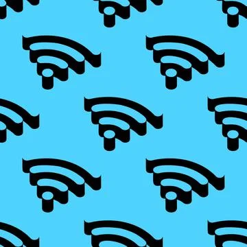 Seamless vector pattern of Wi-Fi signal icons with bold negative space design Stock Illustration