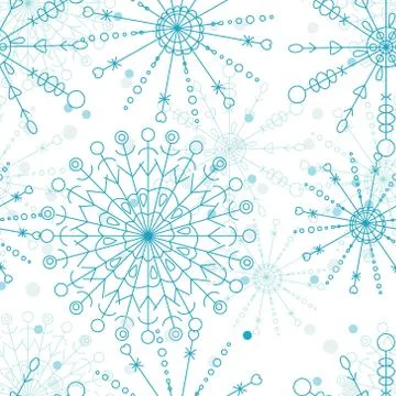 Seamless vector pattern witn snowflakes Stock Illustration