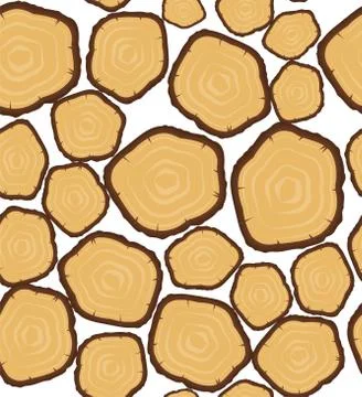 Seamless vector pattern with wood logs, trunks and planks. Background for for Stock Illustration